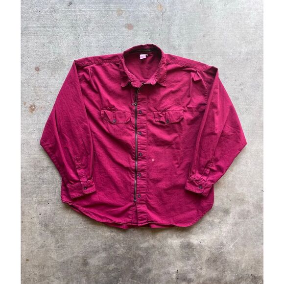 Vintage 90s Marithe Francois Girbaud MFG Asymetrical Red Dress Shirt Size XXL - Picture 1 of 7